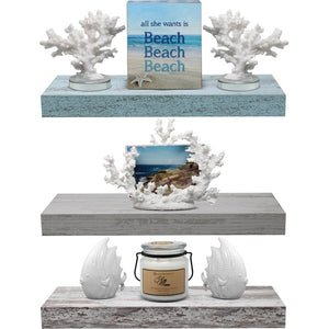 Blue/Gray/White Maguire 3 Piece Floating Shelf OG492 (2 boxes)