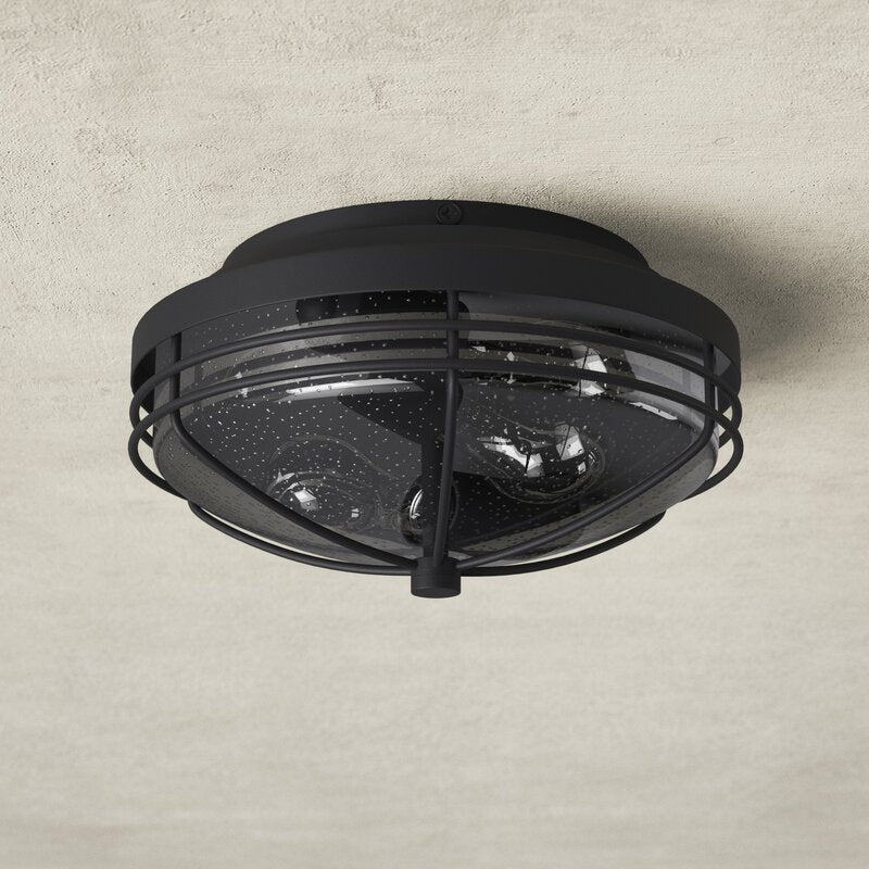 Makenzie Natural Black 2 - Bulb Outdoor Flush Mount 2750AH