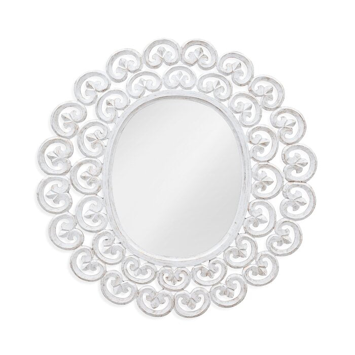 Malaika Round Wood Wall Mirror, 36'' H X 36'' W X 1'' D