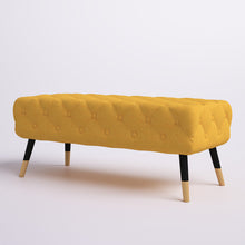 Load image into Gallery viewer, Mustard Malani Upholstered Tufted Bench
