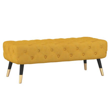 Load image into Gallery viewer, Mustard Malani Upholstered Tufted Bench
