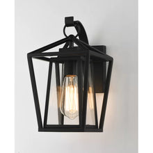 Load image into Gallery viewer, Malia Black Outdoor Wall Lantern 12.25&quot;H x 7&quot;W x 8.35&quot;D
