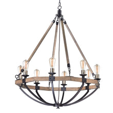 Load image into Gallery viewer, Weathered Oak/Bronze Mandan 8 - Light Candle Style Empire Chandelier SB1797
