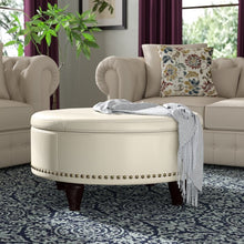 Load image into Gallery viewer, Manford Storage Ottoman Cream
