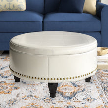 Load image into Gallery viewer, Manford Storage Ottoman Cream
