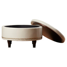 Load image into Gallery viewer, Manford Storage Ottoman Cream

