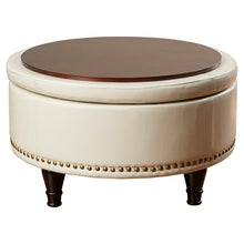 Load image into Gallery viewer, Manford Storage Ottoman Cream
