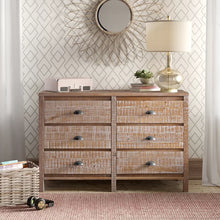 Load image into Gallery viewer, Barnwood Mannion 6 Drawer 51&#39;&#39; W Solid Wood

