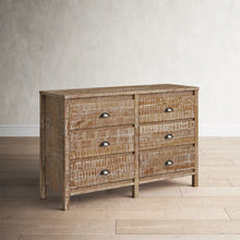 Load image into Gallery viewer, Barnwood Mannion 6 Drawer 51&#39;&#39; W Solid Wood
