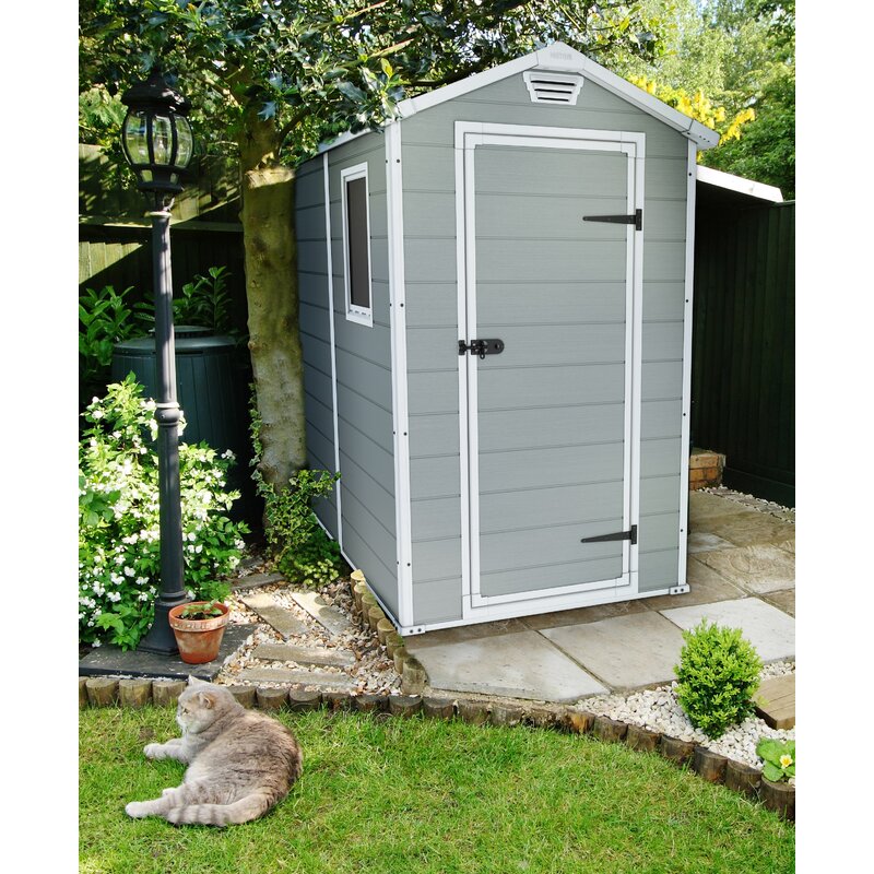 Gray/White Manor 4 ft. W x 6 ft. D Plastic Vertical Storage Shed (Part number: 212917) (2 BOXES) MRM250
