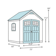Load image into Gallery viewer, Gray; White Manor 6 ft. W x 7.5 ft. D Plastic Storage Shed (Part number: 213413) 4380RR
