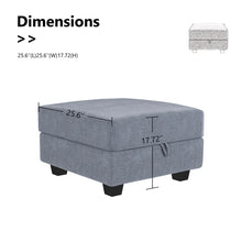 Load image into Gallery viewer, Manusite 25.6&#39;&#39; Wide Square Storage Ottoman with Storage
