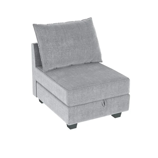 Manusite 25.6'' Wide Square Storage Armless chair