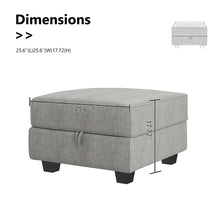Load image into Gallery viewer, Manusite Upholstered Storage Ottoman

