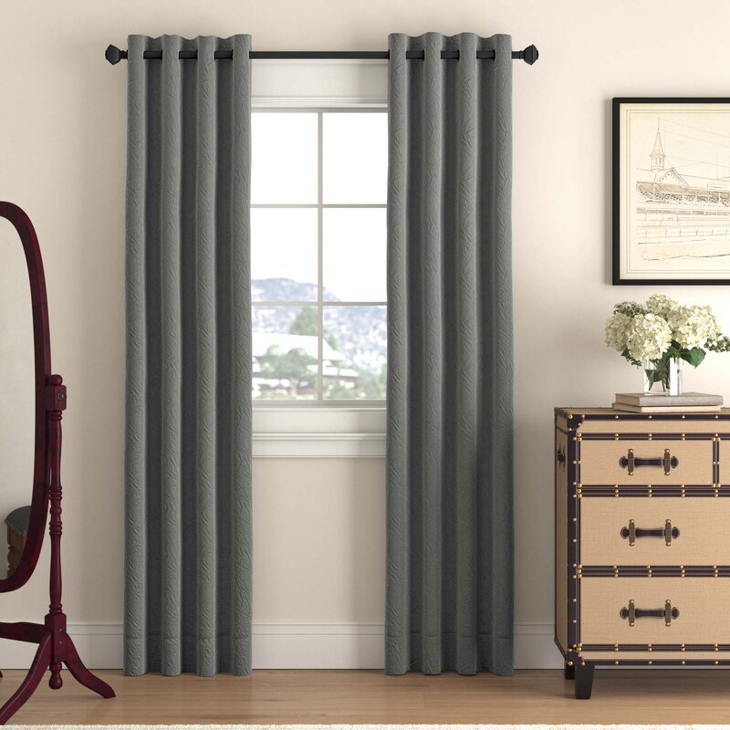 Manzano Solid Room Darkening Grommet Curtain Panel Set of 2 - GL583