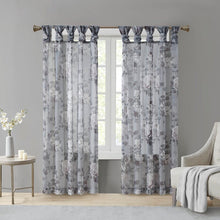Load image into Gallery viewer, Marcus Floral Sheer Tab Top Single Curtain Panel 50&quot; x 84&quot;,  4 curtain panels
