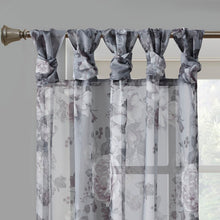 Load image into Gallery viewer, Marcus Floral Sheer Tab Top Single Curtain Panel 50&quot; x 84&quot;,  4 curtain panels

