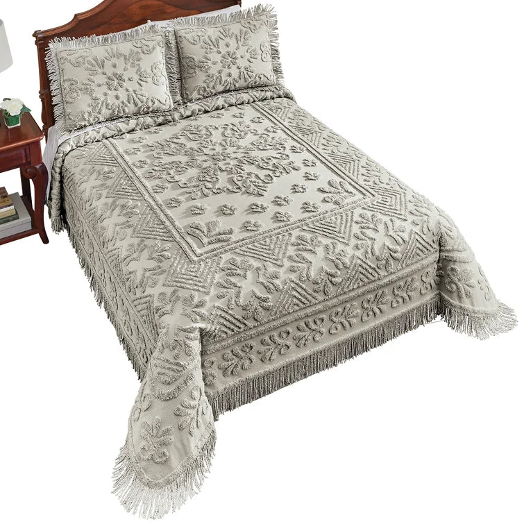 Queen Coverlet/Bedspread Silver Margaree Standard Cotton Coverlet / Bedspread