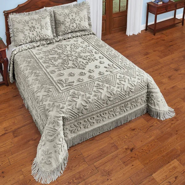 Queen Coverlet/Bedspread Beige Margaree Standard Cotton Coverlet / Bedspread