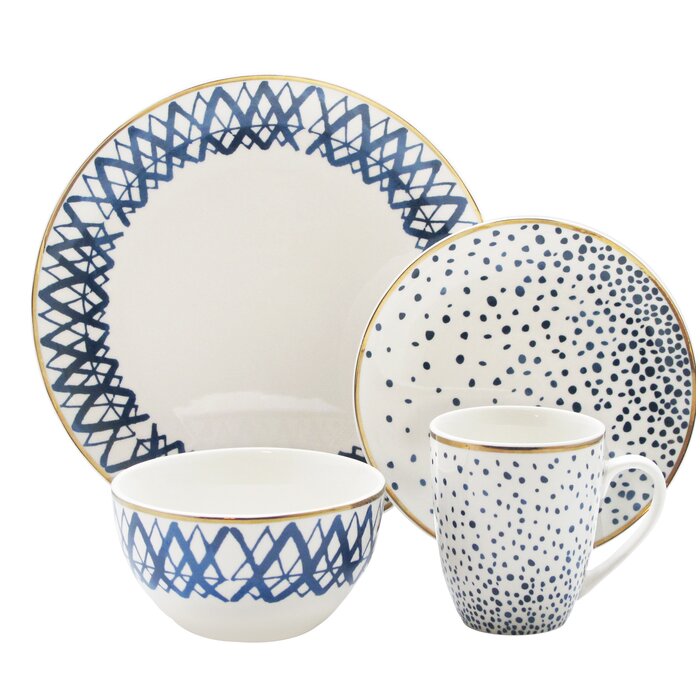 Marielle 16 Piece Dinnerware Set, Service for 4 (27MM)