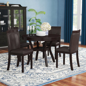 42'' L X 42'' W X 30'' H Marjorie 4 Person Solid Wood Dining Set