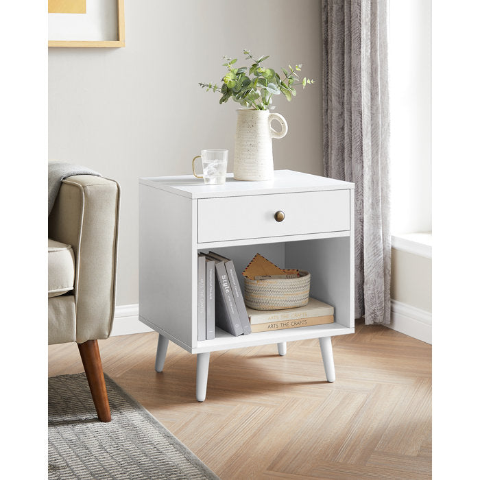 Marone Solid + Manufactured Wood Nightstand