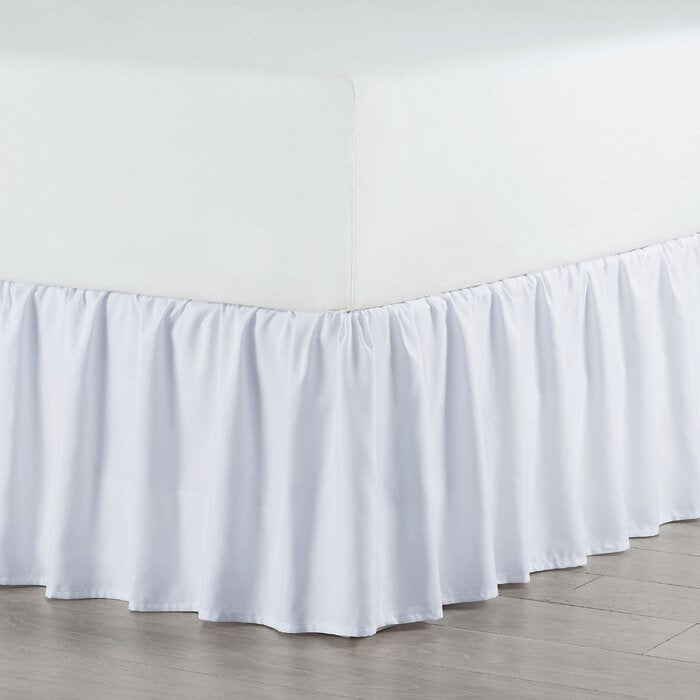 King White Martex Ruffle Bed Skirt