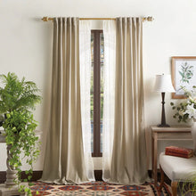 Load image into Gallery viewer, Naples Chenille Solid Curtains - Panel Pair or Valance - 95-inch - Natural, (Set of 2)
