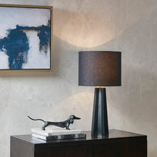 Load image into Gallery viewer, Martha Stewart Athena Modern Matte Black Table Lamp
