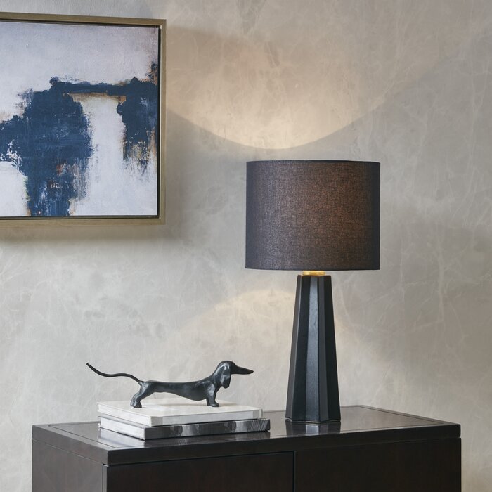 Martha Stewart Athena Modern Matte Black Table Lamp