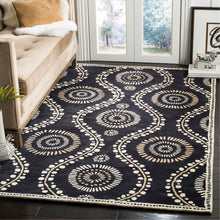 Load image into Gallery viewer, Martha Stewart Geometric Handmade Tufted Wool Black Area Rug 6187RR
