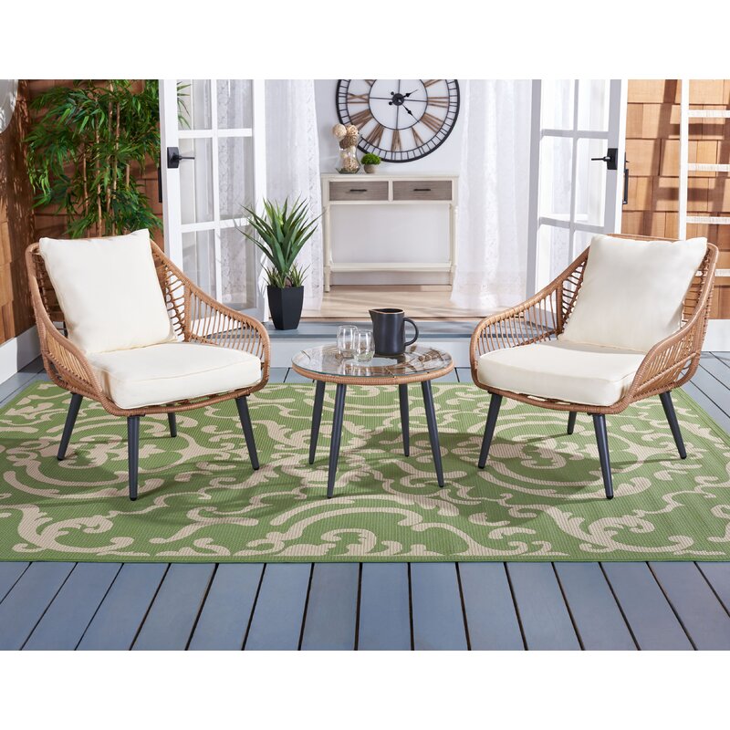 Martines 3 Piece Rattan Seating Group with Cushions SB2610