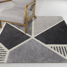 Load image into Gallery viewer, Rectangle 5&#39;3&quot; x 7&#39; Matazzoni Machine Woven Performance Charcoal Rug
