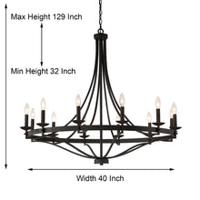 Load image into Gallery viewer, Mattheo 12 - Light Candle Style Wagon Wheel Chandelier
