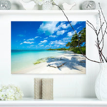 Load image into Gallery viewer, 12" H x 20" W x 1" D Mattos Tropical Beach With Palm Shadows - Print
