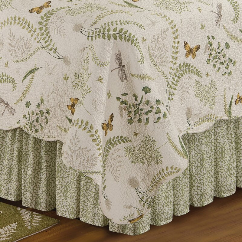 Queen Quilt Matzet Green Standard Cotton Reversible Quilt 3032AH