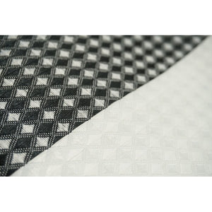Black Mauldin Waffle Weave Fabric Single Shower Curtain #9712