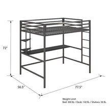 Load image into Gallery viewer, Maxwell Metal Loft Bed with Built-in-Desk by Novogratz full
