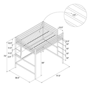 Maxwell Metal Loft Bed with Built-in-Desk by Novogratz full