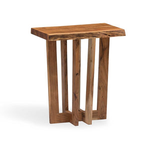 Mazie 27'' Tall Solid Wood Cross Legs End Table