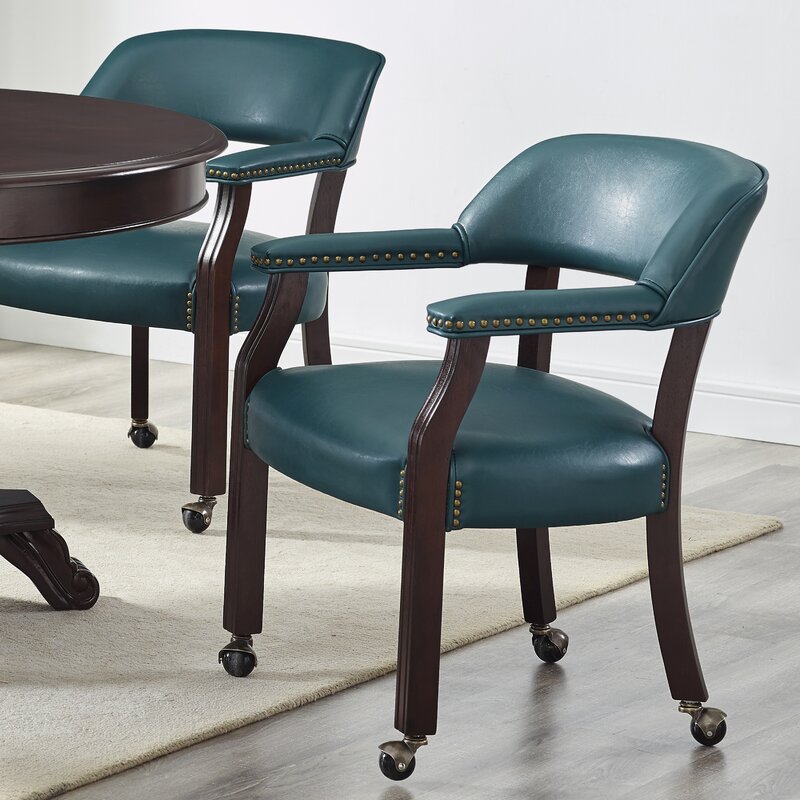 Mcbride Vinyl Upholstered Solid Wood Arm Chair AP793