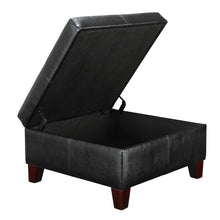 Load image into Gallery viewer, 15.75&quot;H Mccullar Vegan Leather Storage Ottoman
