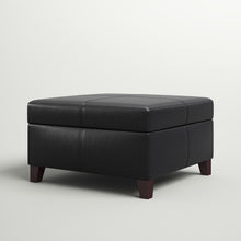 Load image into Gallery viewer, Black Mccullar Vegan Leather Storage Ottoman
