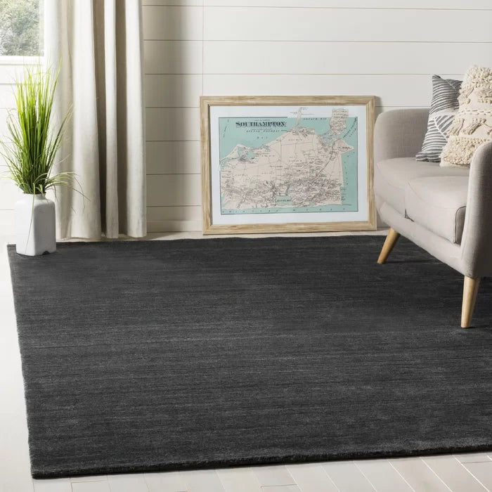 Rectangle 8' x 10' Mcelroy Handmade Flatweave Anthracite Rug