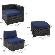 Load image into Gallery viewer, Mcgahan 25.5&#39;&#39; Wide Outdoor Wicker Patio Sofa with Cushions (Set of 2)
