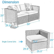 Load image into Gallery viewer, Mcgahan 59&#39;&#39; Wide Outdoor Wicker Loveseat with Cushions (Set of 2)
