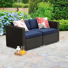 Load image into Gallery viewer, Mcgahan 59&#39;&#39; Wide Outdoor Wicker Loveseat with Cushions (Set of 2)
