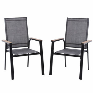 Mcgahan Stacking Patio Dining Armchair (Set of 2)