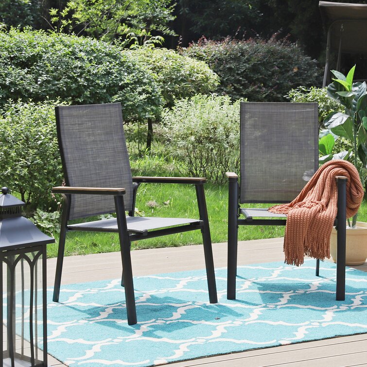 Mcgahan Stacking Patio Dining Armchair (Set of 2)