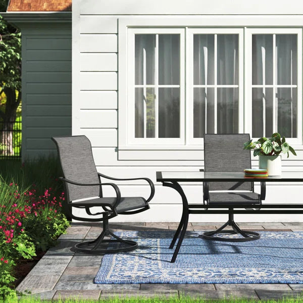 Mcgahan Swivel Patio Dining Armchair (Set of 2)